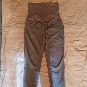 Bella Vida Maternity size small pants stretchy soft belly band color tan